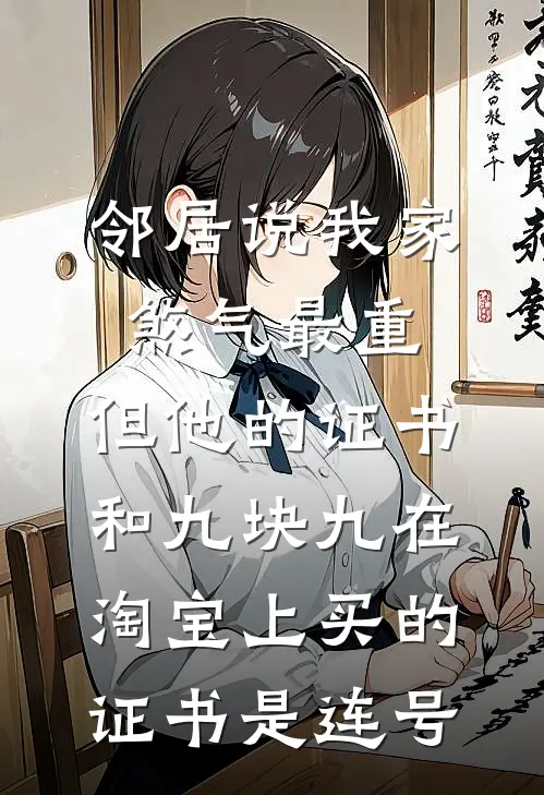 邻居说我家煞气最重，但他的证书和九块九在淘宝上买的证书是连号